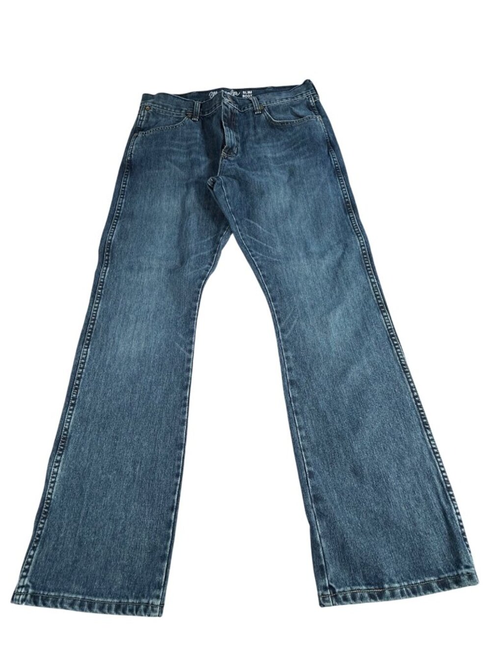 Wrangler Retro Slim Bootcut Jeans Mens 34x32 Medium Wash Denim W Stitch Cowboy